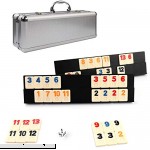 KAILE 106 Tiles Rummy Game Outlasting Color with Aluminum Case & 4 Anti-Skid Durable Trays for Kids  B07GFGMXRZ